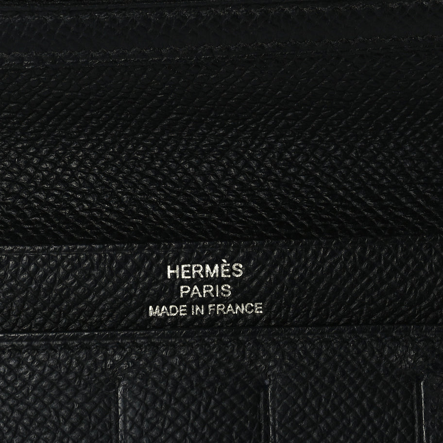 Hermes Epsom Citizen Twill Long Wallet  Black Image 8