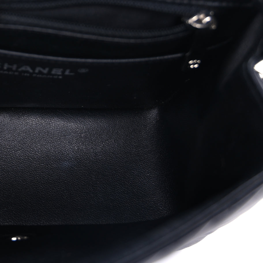 Chanel Lambskin Chevron Quilted Mini Square Flap  Black Image 4