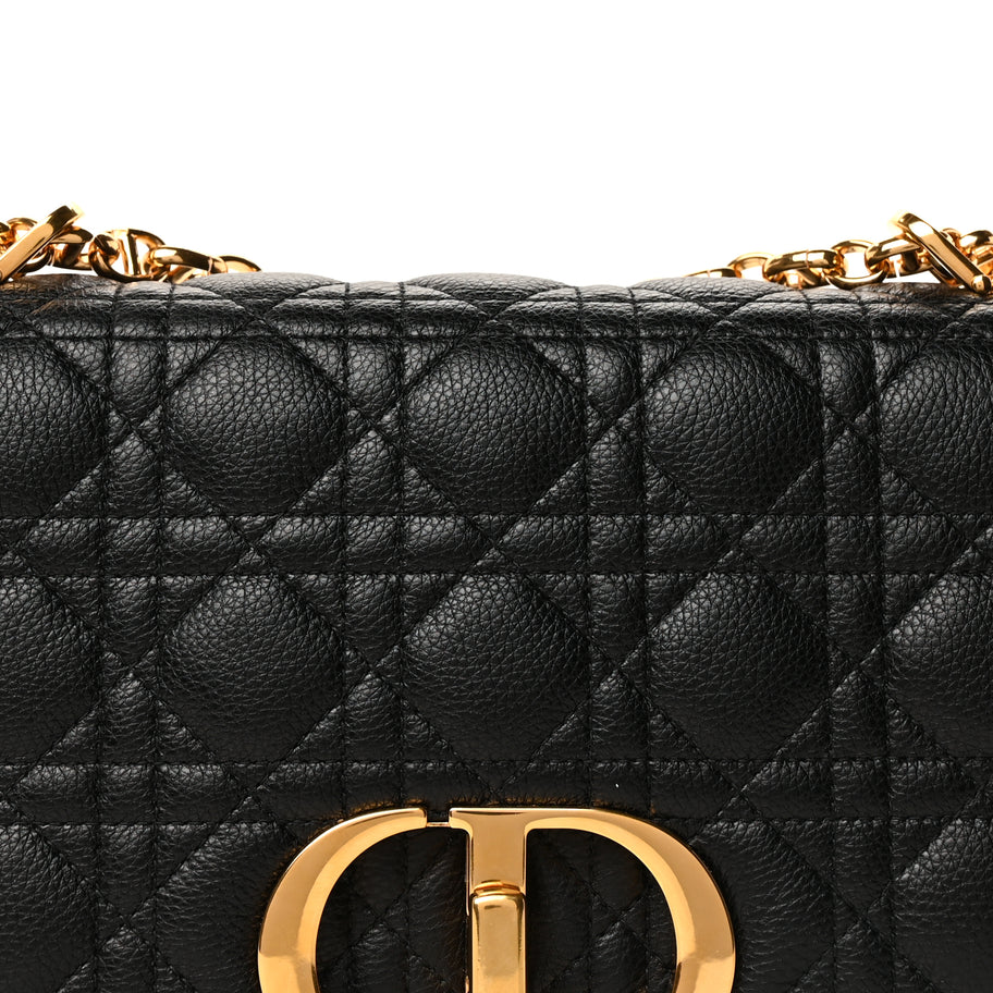Christian Dior Calfskin Cannage Medium Caro Bag  Black Image 6