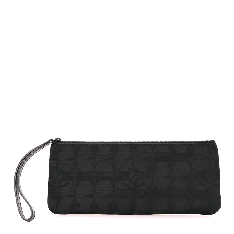  Chanel Nylon Travel Ligne Zip Wristlet Black
