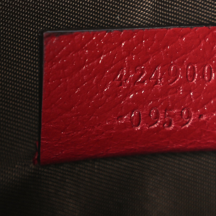 Gucci GG Supreme Monogram Tian Large Zip Pouch Beige Multicolor Red Image 7