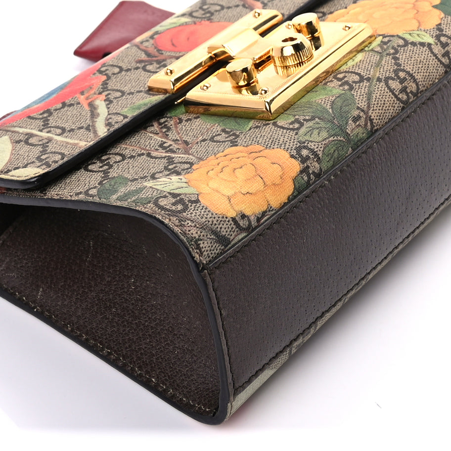 Gucci GG Supreme Monogram Tian Small Padlock Shoulder Bag Beige Multicolor New Acero Multicolour Image 7