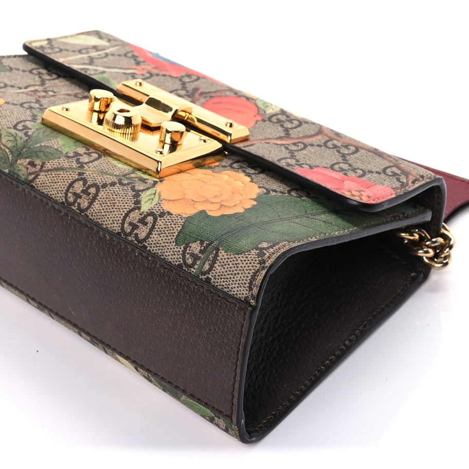 Gucci GG Supreme Monogram Tian Small Padlock Shoulder Bag Beige Multicolor New Acero Multicolour Image 8