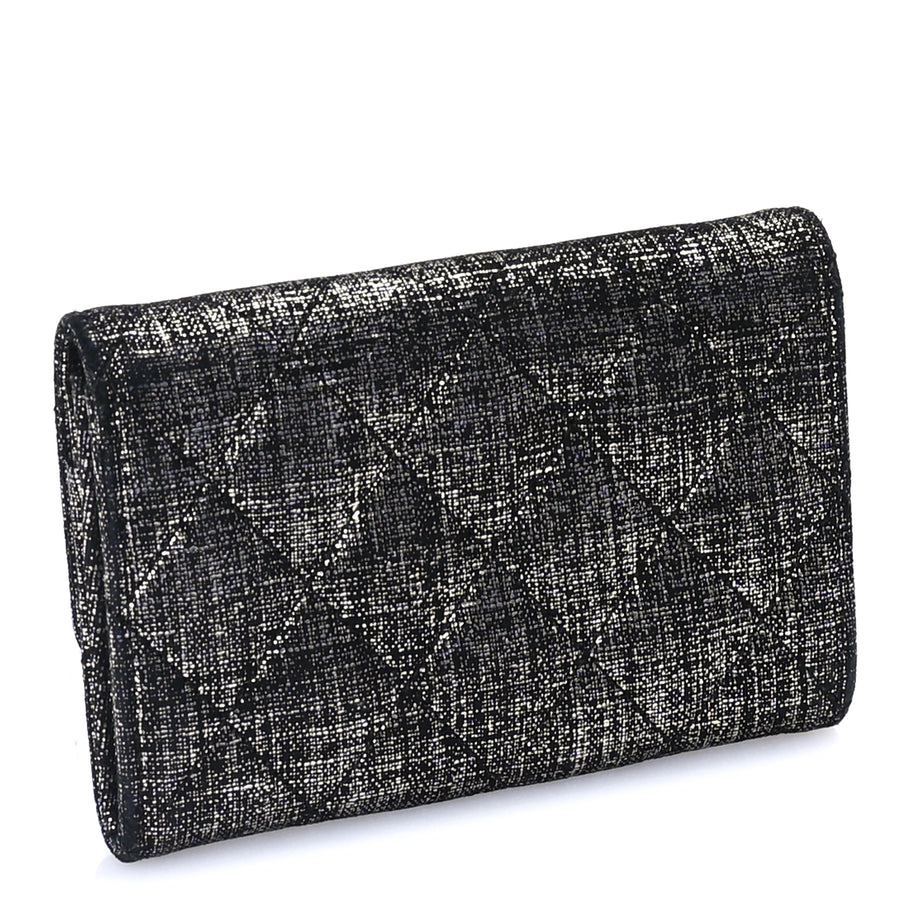 Chanel Glittered Calfskin Quilted Flap Card Holder Dark Grey Image 4
