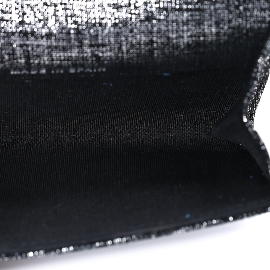 Chanel Glittered Calfskin Quilted Flap Card Holder Dark Grey Image 7
