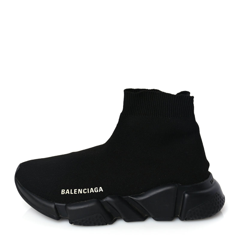  Balenciaga Neoprene Knit Womens Speed Sneakers 38 Black