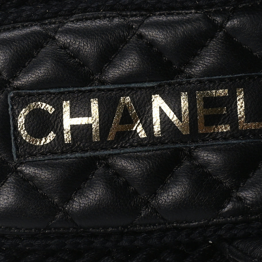 Chanel Cord Lambskin Quilted Logo Mules 36  Black Image 7
