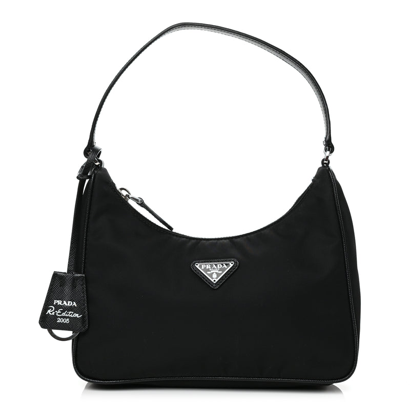  Prada Tessuto Nylon Saffiano Mini Re-Edition 2005 Bag Black