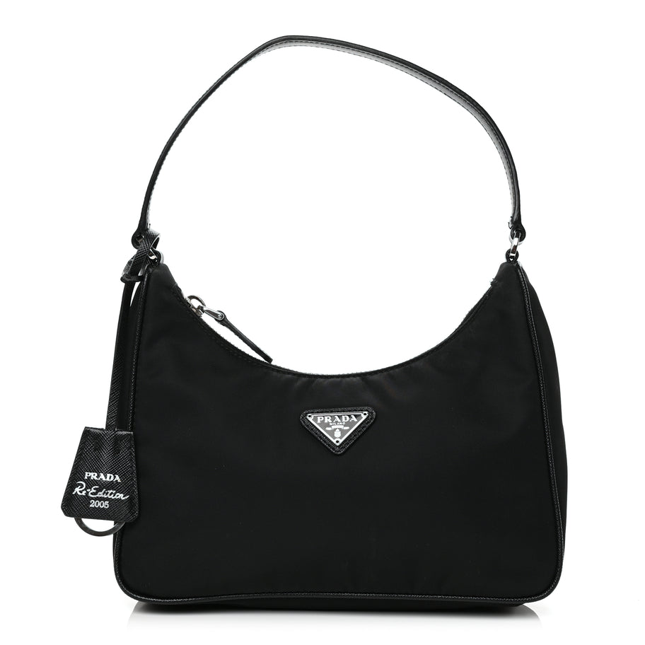 Prada Tessuto Nylon Saffiano Mini Re-Edition 2005 Bag Black Image 1