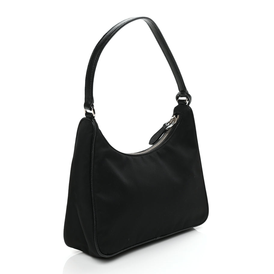Prada Tessuto Nylon Saffiano Mini Re-Edition 2005 Bag Black Image 2