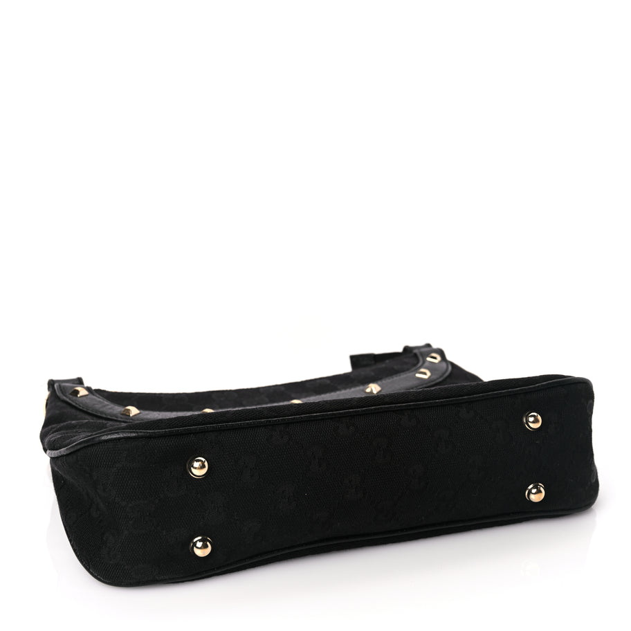 Gucci Monogram Anita Bamboo Top Handle Bag Black Image 3