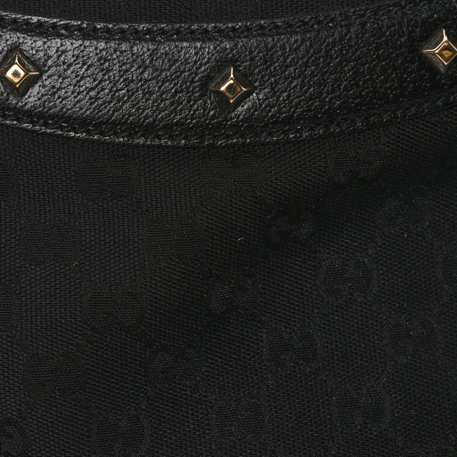 Gucci Monogram Anita Bamboo Top Handle Bag Black Image 7