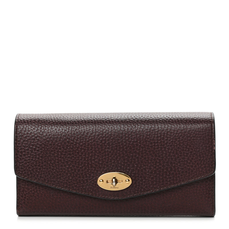  Mulberry MULBERRY Grain Vegetable Tanned Calfskin Darley Wallet Oxblood