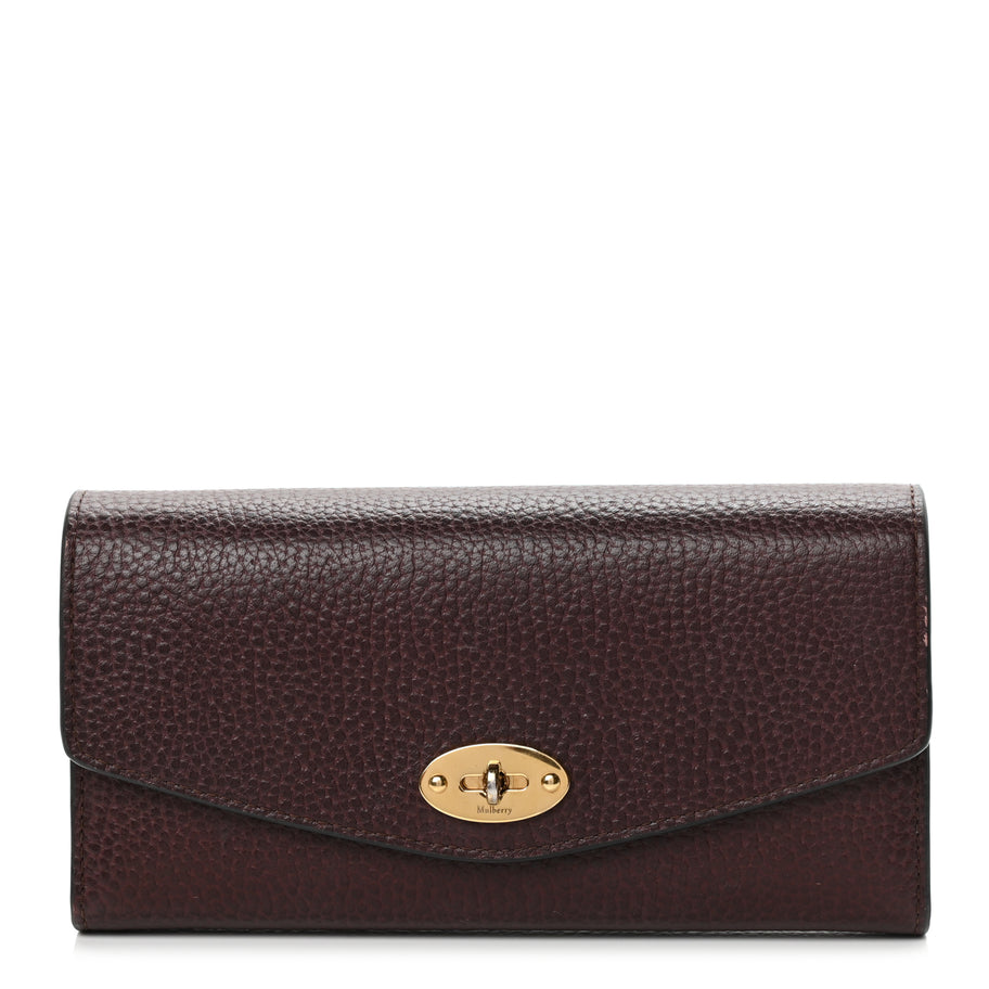 Mulberry MULBERRY Grain Vegetable Tanned Calfskin Darley Wallet Oxblood Image 1