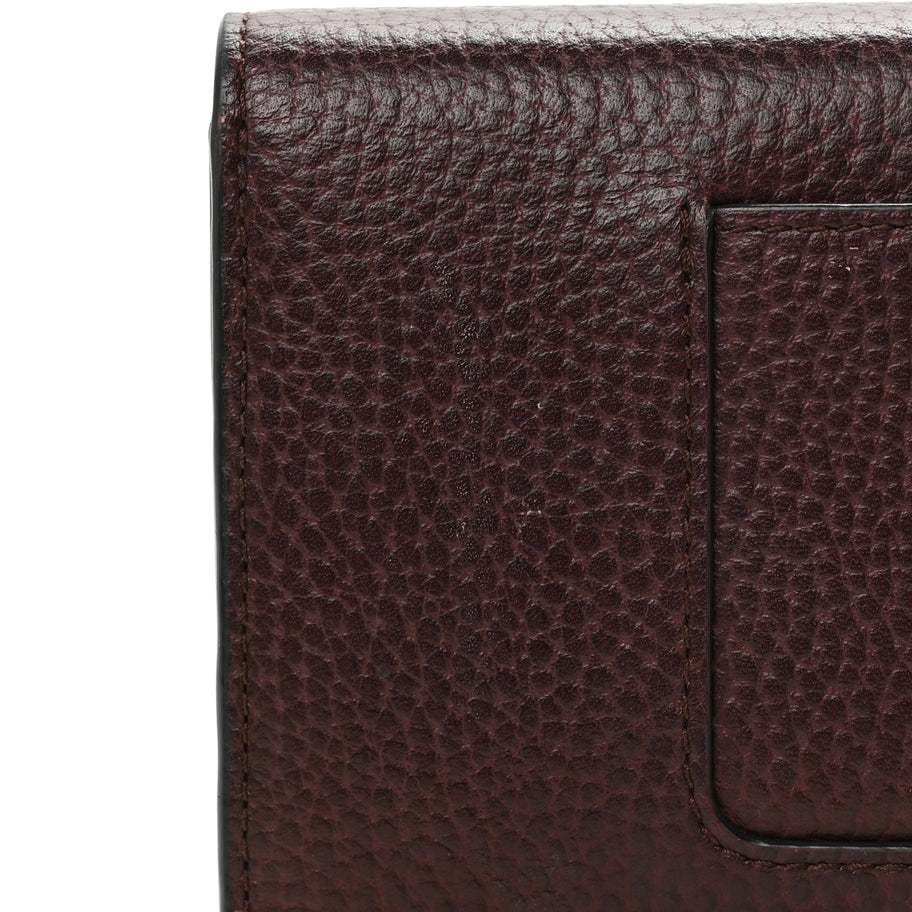 Mulberry MULBERRY Grain Vegetable Tanned Calfskin Darley Wallet Oxblood Image 9