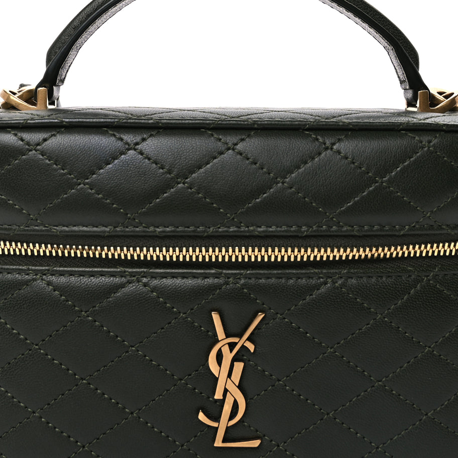 Saint Laurent Lambskin Quilted Gaby Vanity Bag  Olive Wood Image 6