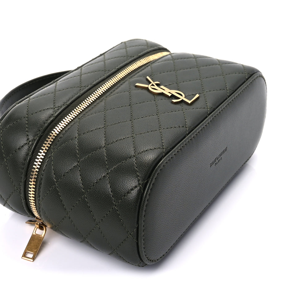 Saint Laurent Lambskin Quilted Gaby Vanity Bag  Olive Wood Image 7