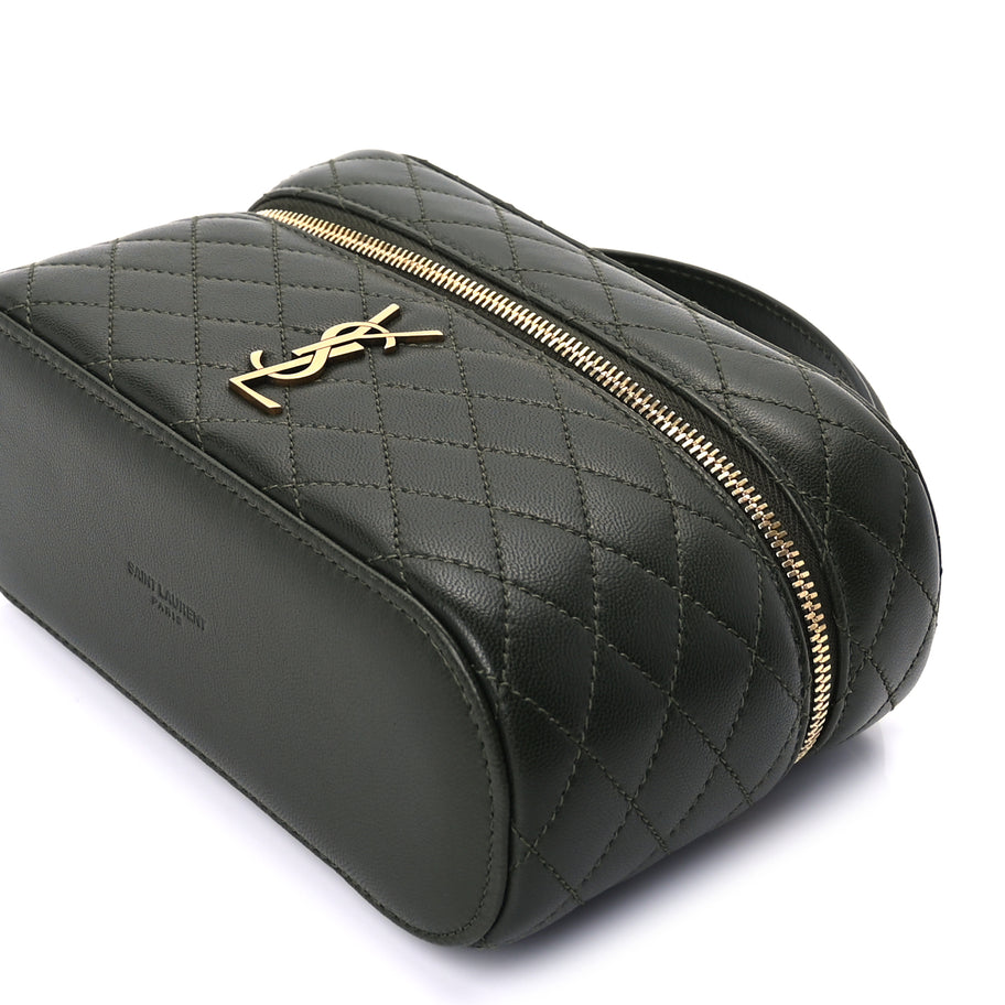 Saint Laurent Lambskin Quilted Gaby Vanity Bag  Olive Wood Image 8