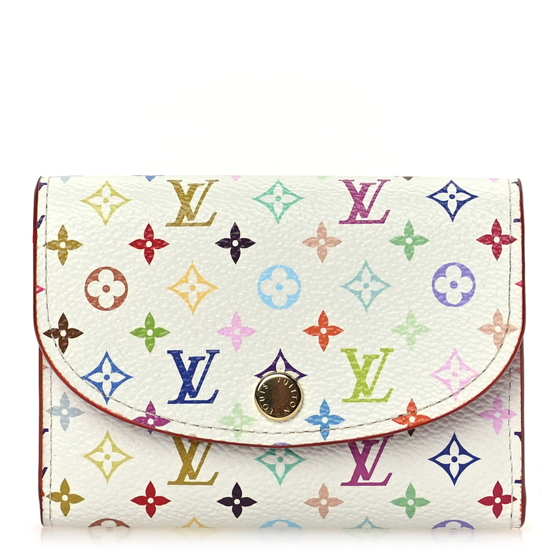  Louis Vuitton LV X TM Monogram Multicolor Rosalie Coin Purse White Kawaii Pink