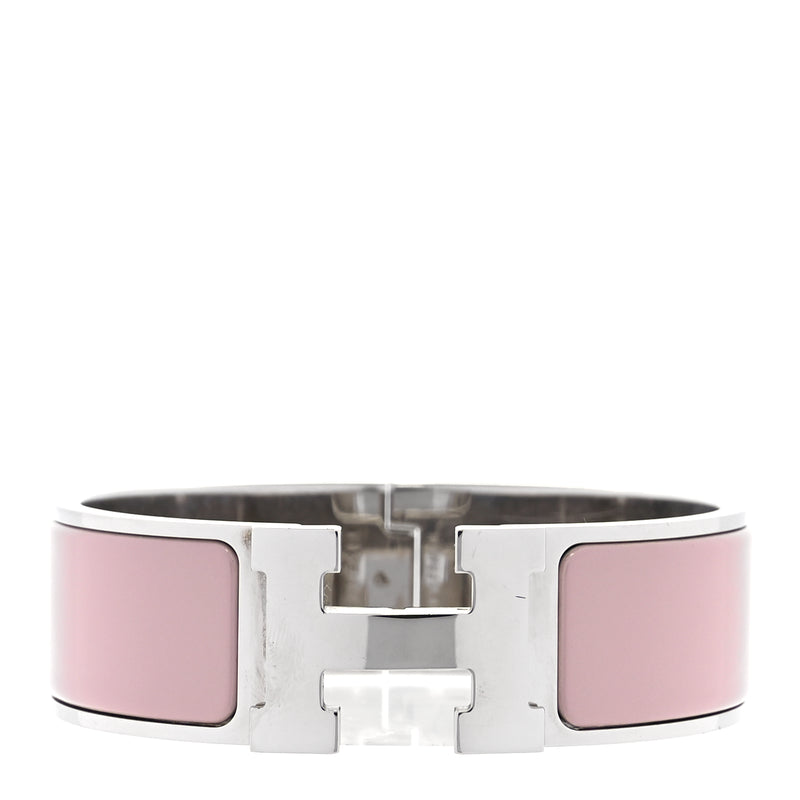  Hermes Enamel Wide Clic Clac H Bracelet PM  Rose Nymph