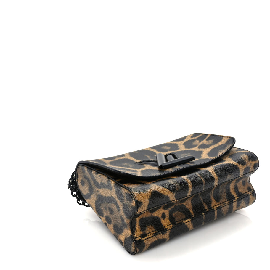 Louis Vuitton Calfskin Wild Animal Print Twist Shoulder Bag MM Marron Image 7
