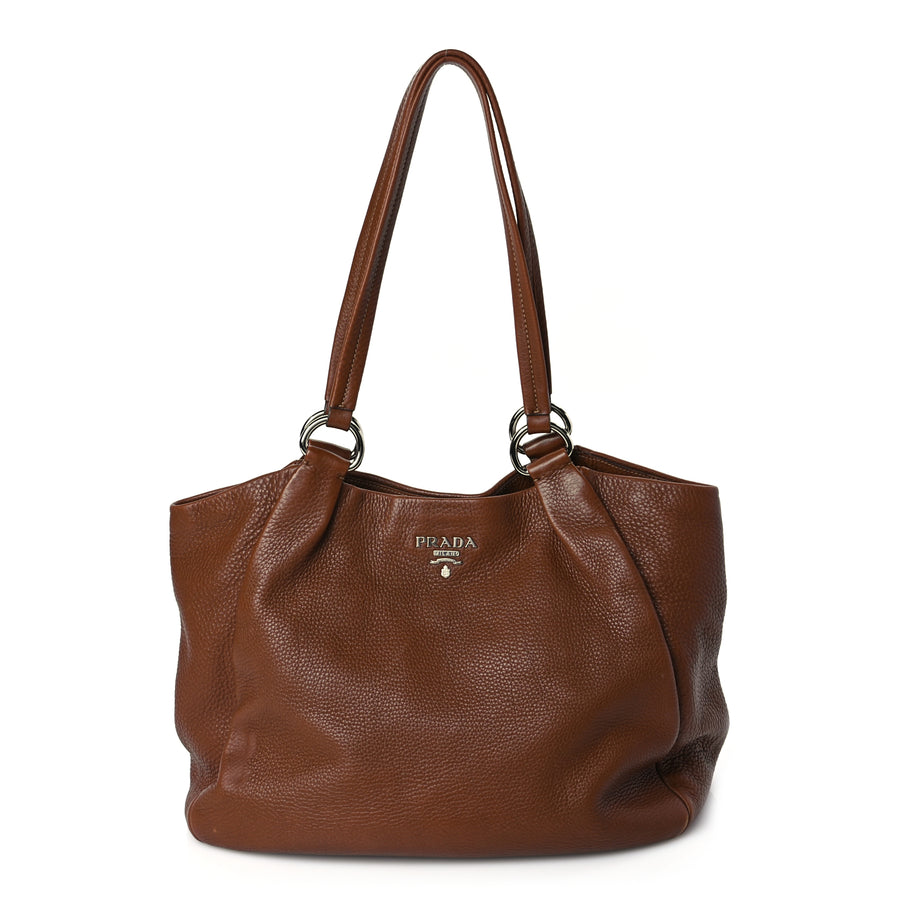 Prada Vitello Daino Hobo Nocciolo Image 1