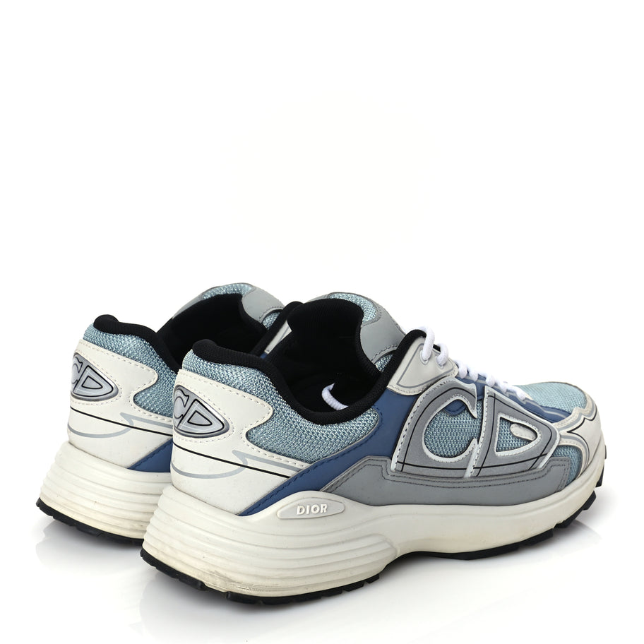 Christian Dior Technical Mesh Calfskin Mens B30 Sneakers 43 White Blue Image 3