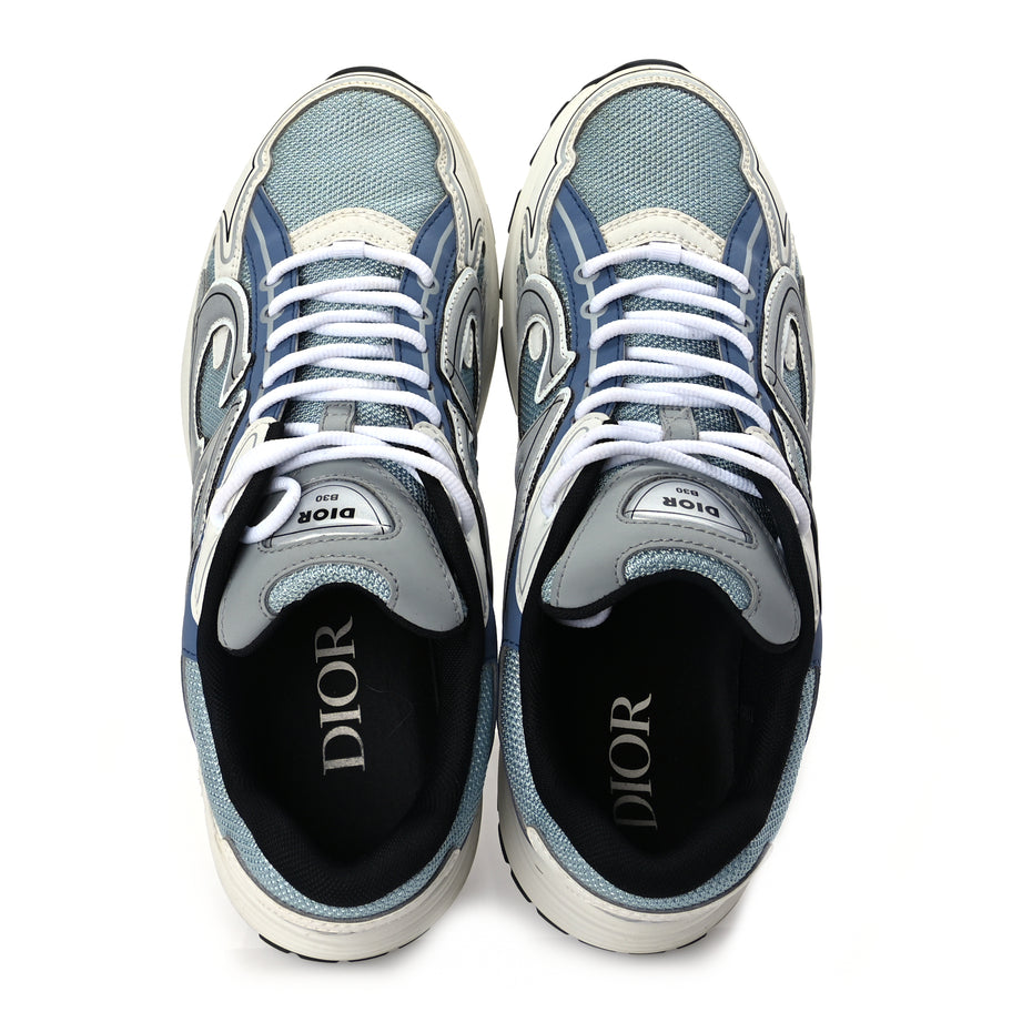 Christian Dior Technical Mesh Calfskin Mens B30 Sneakers 43 White Blue Image 7