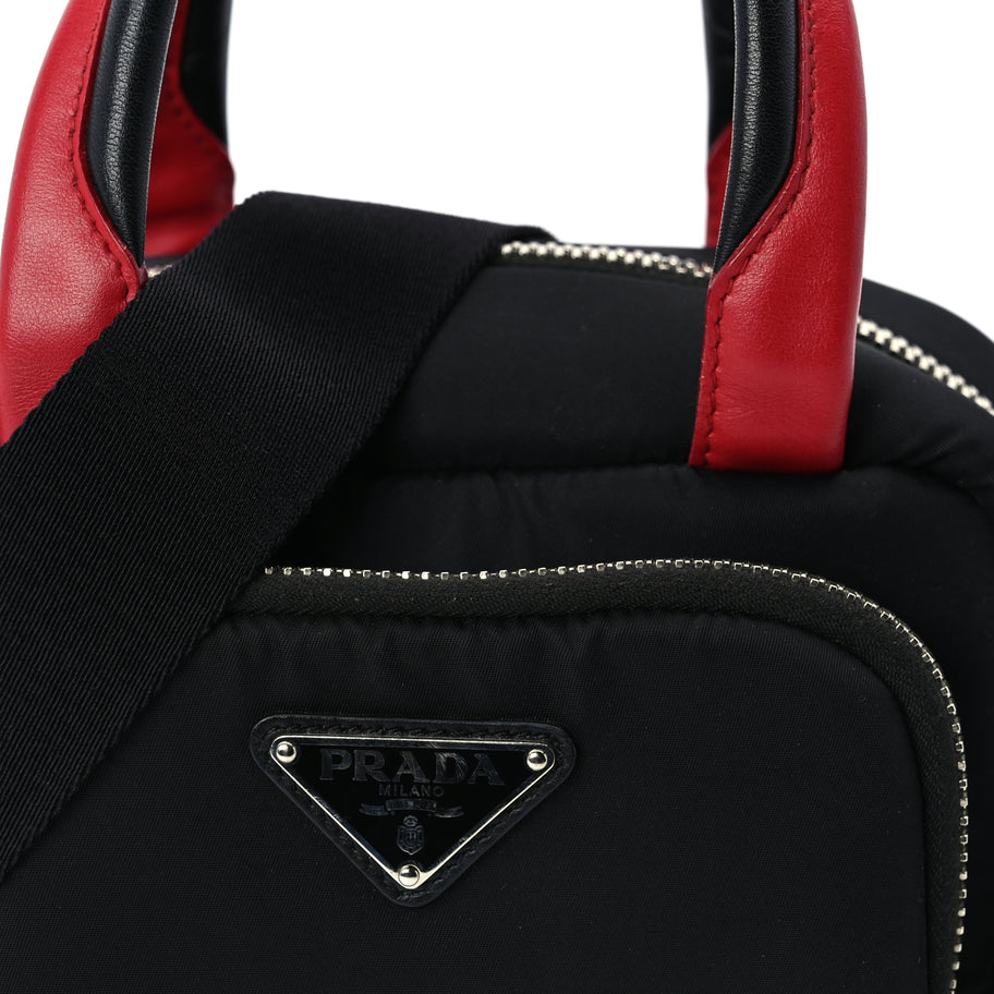 Prada Tessuto Nylon Pocket Top Handle Cargo Bag  Black Fuoco Image 6