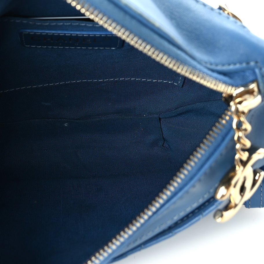 Chanel Lambskin Quilted Bi Waist Bag Pack  Blue Image 5