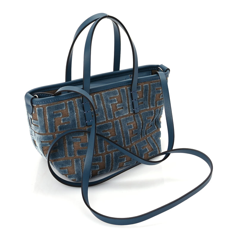 Fendi Velvet Jacquard FF Mini Roll Tote Anice