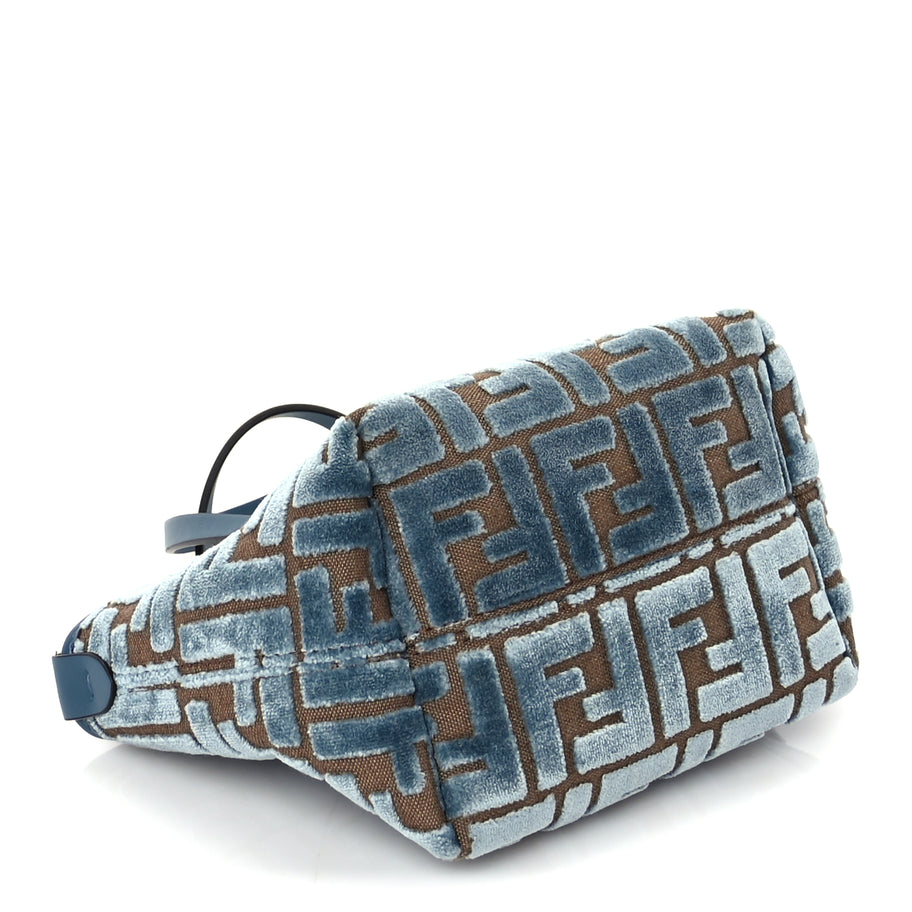 Fendi Velvet Jacquard FF Mini Roll Tote Anice Image 7
