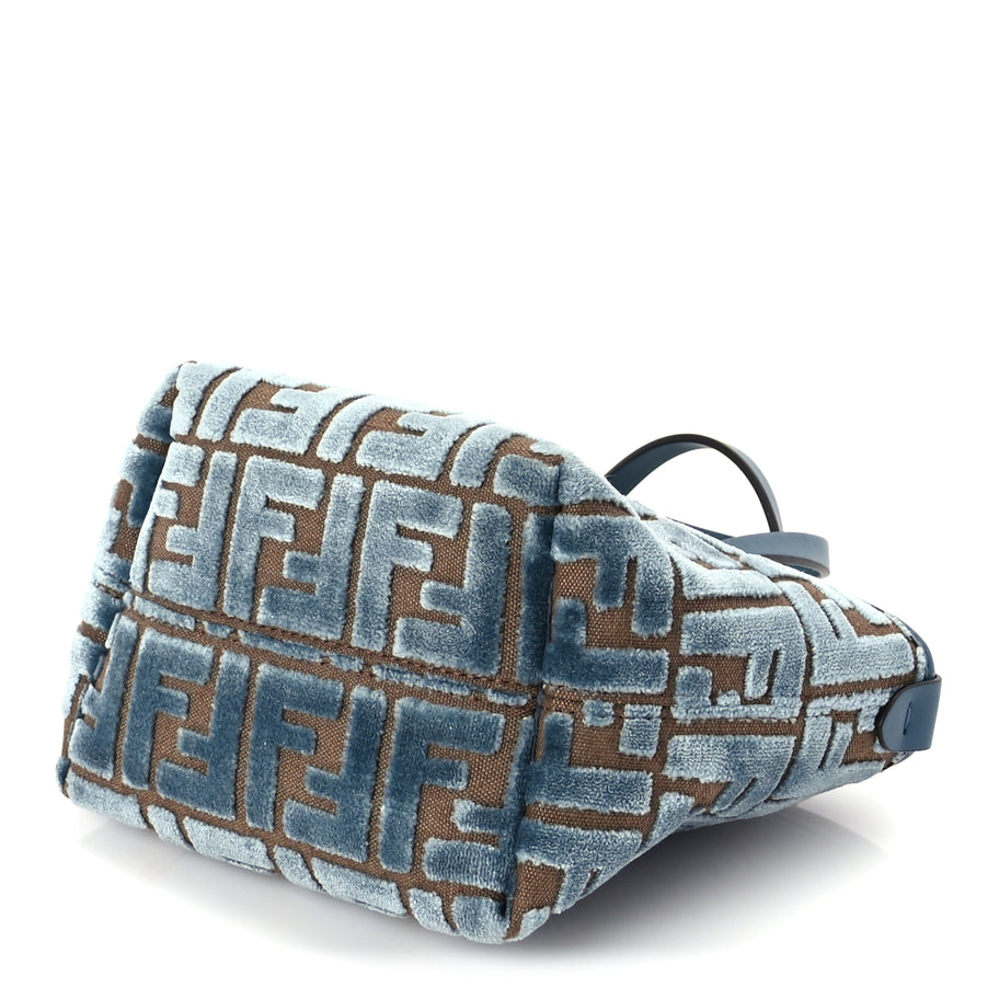 Fendi Velvet Jacquard FF Mini Roll Tote Anice Image 8