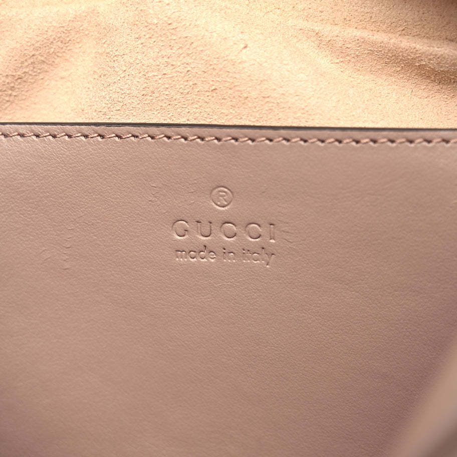 Gucci Calfskin Matelasse Small GG Marmont Chain Shoulder Bag Porcelain Rose Image 5