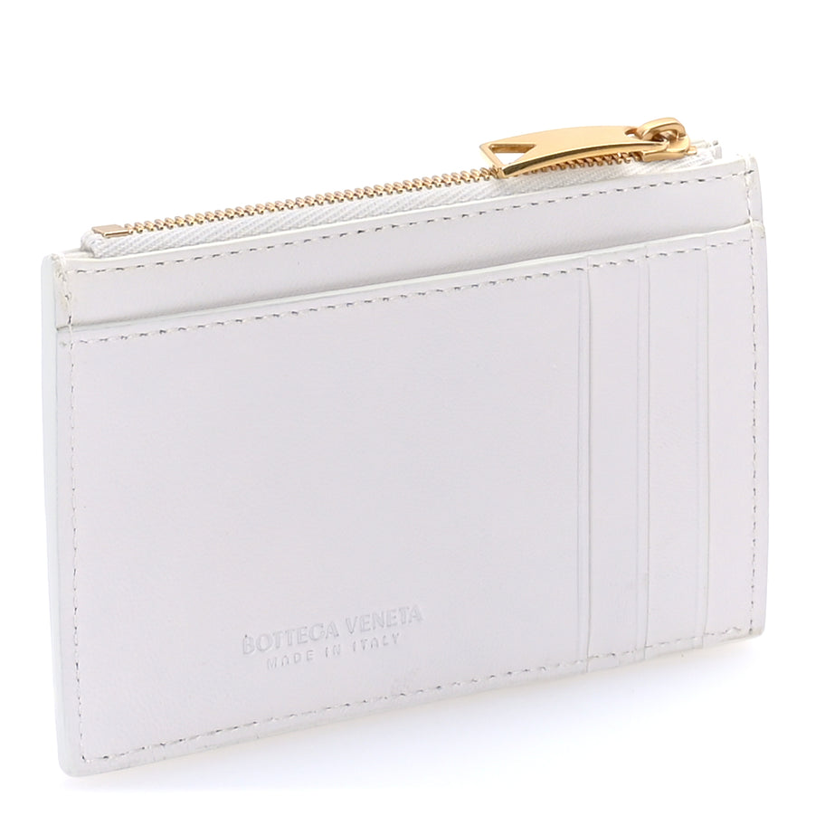 Bottega Veneta Nappa Intreccio Cassette Zipped Card Case White Image 3