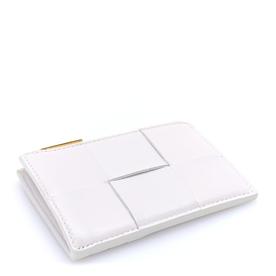Bottega Veneta Nappa Intreccio Cassette Zipped Card Case White Image 4