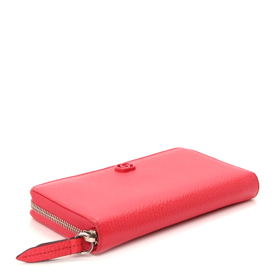 Gucci Dollar Calfskin GG Marmont Zip Around Wallet  Runway Coral Image 3