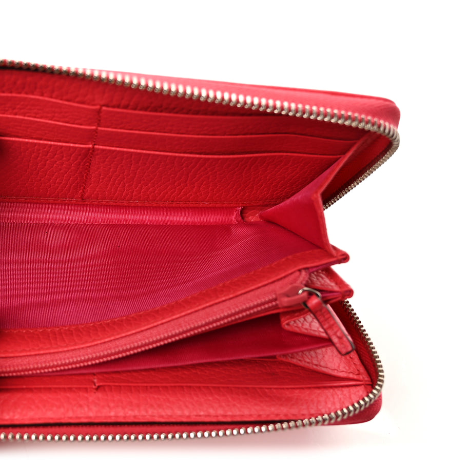 Gucci Dollar Calfskin GG Marmont Zip Around Wallet  Runway Coral Image 4