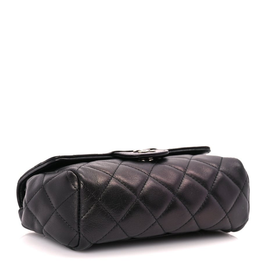 Chanel Lambskin Quilted Flap Cosmetic Case Black Image 4