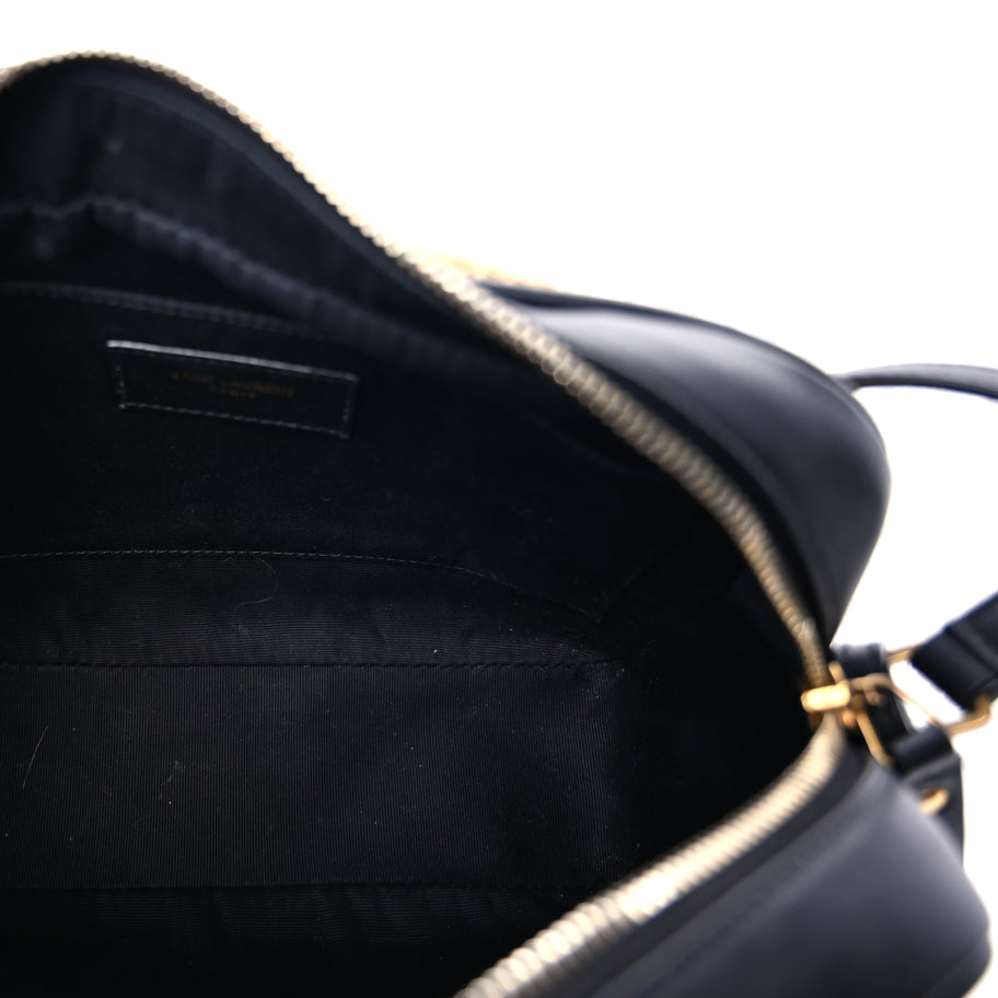 Saint Laurent Raffia Canvas Monogram Lou Camera Bag Beige Black Image 4