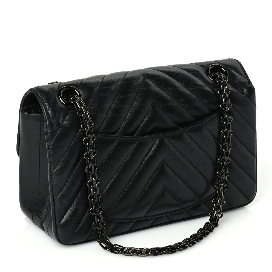 Chanel Aged Calfskin Quilted 2.55 Reissue Mini Flap So Black Image 2
