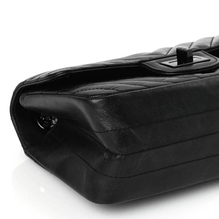 Chanel Aged Calfskin Quilted 2.55 Reissue Mini Flap So Black Image 8