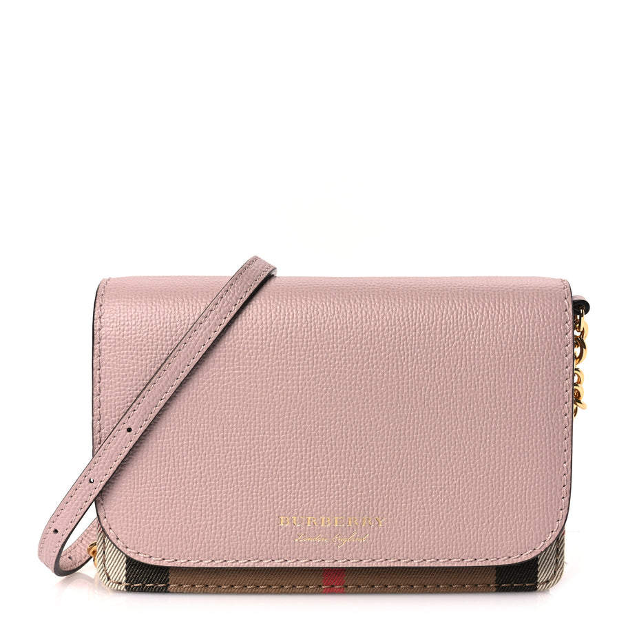 Burberry Derby Calfskin House Check Mini Hampshire Crossbody Pale Orchid Image 1