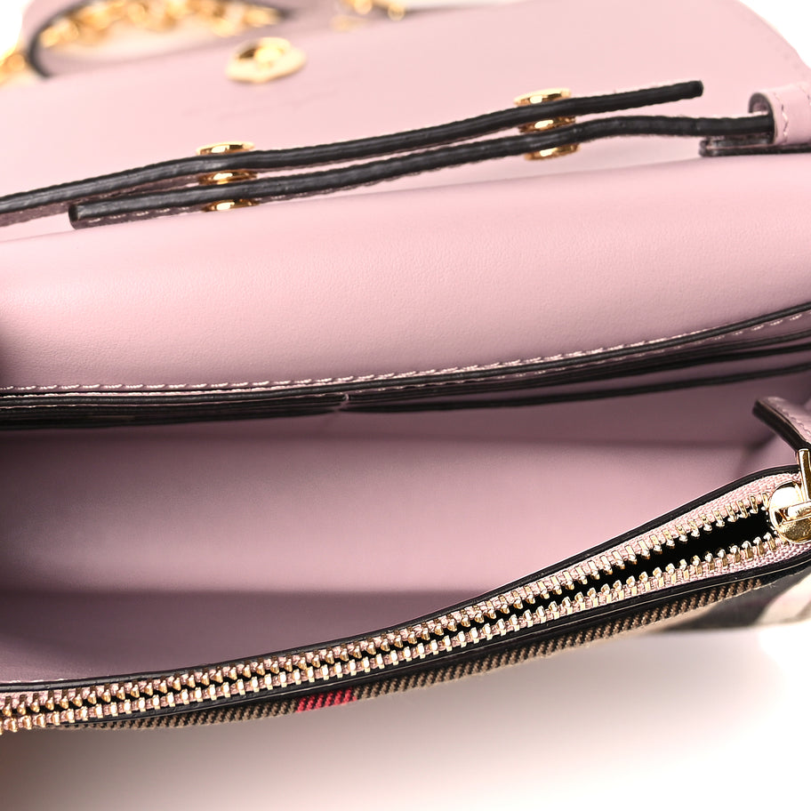Burberry Derby Calfskin House Check Mini Hampshire Crossbody Pale Orchid Image 4
