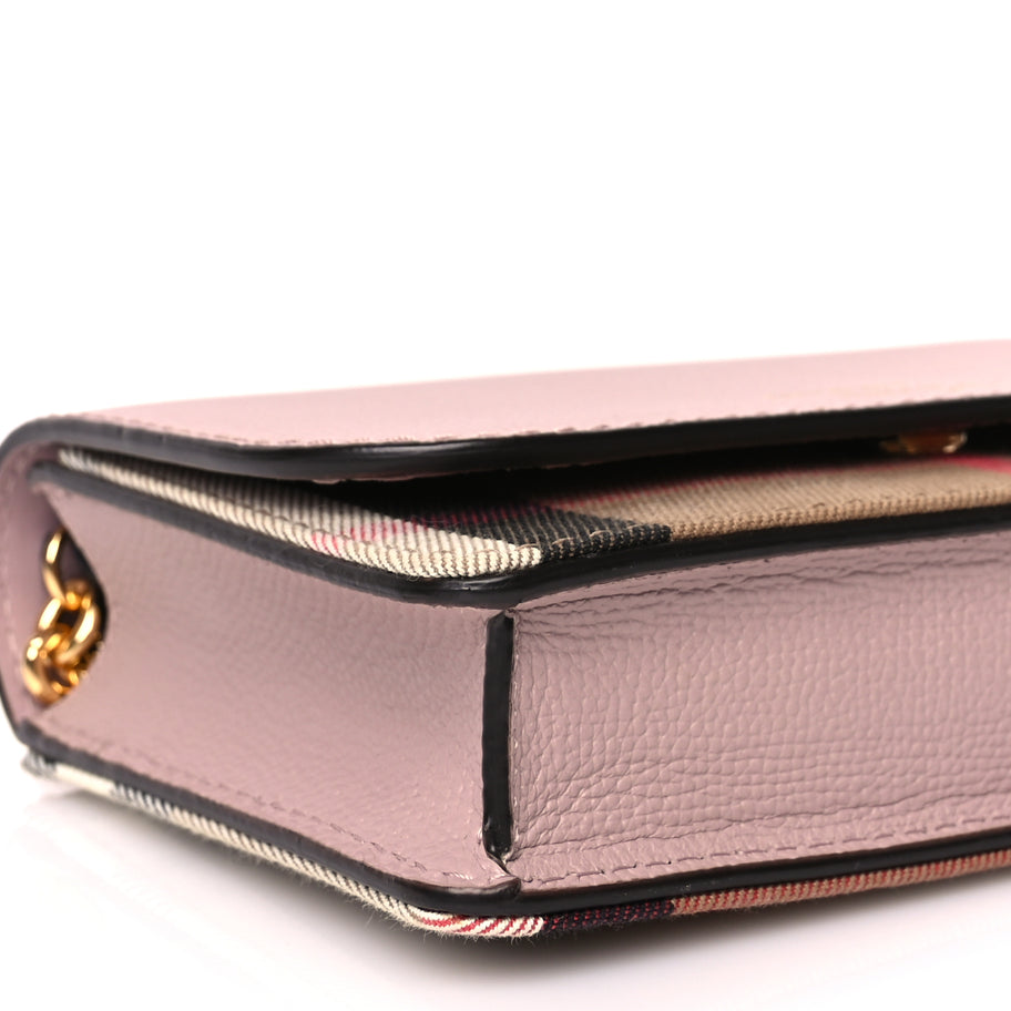 Burberry Derby Calfskin House Check Mini Hampshire Crossbody Pale Orchid Image 7