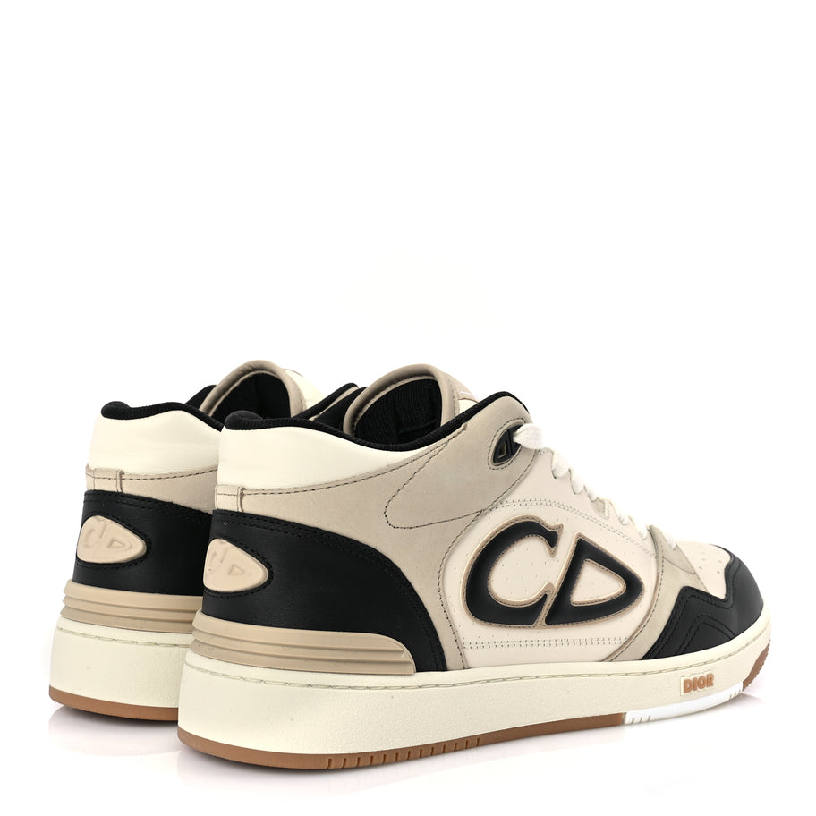 Christian Dior Smooth Calfskin Mens B57 Dribble Mid Top Sneaker 43 Beige Black Image 4