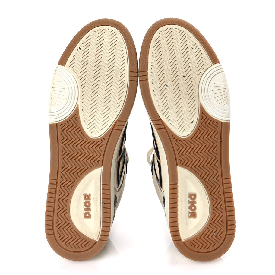 Christian Dior Smooth Calfskin Mens B57 Dribble Mid Top Sneaker 43 Beige Black Image 5