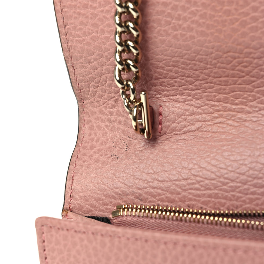 Gucci Dollar Calfskin Interlocking G Chain Wallet Soft Pink Image 10