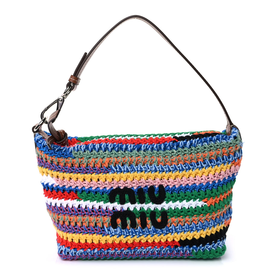 Miu Miu Fabric Crochet Pouch  Multicolor Image 1