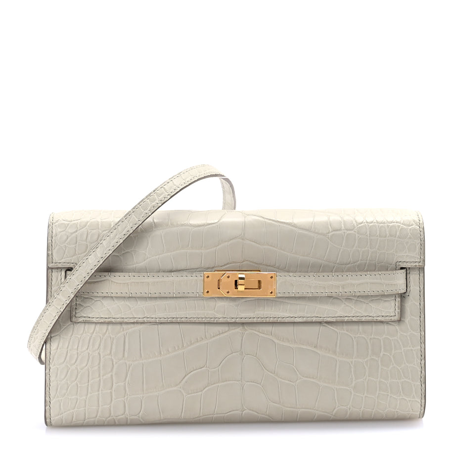 Hermes Matte Alligator Kelly Wallet To Go  Betton Image 1
